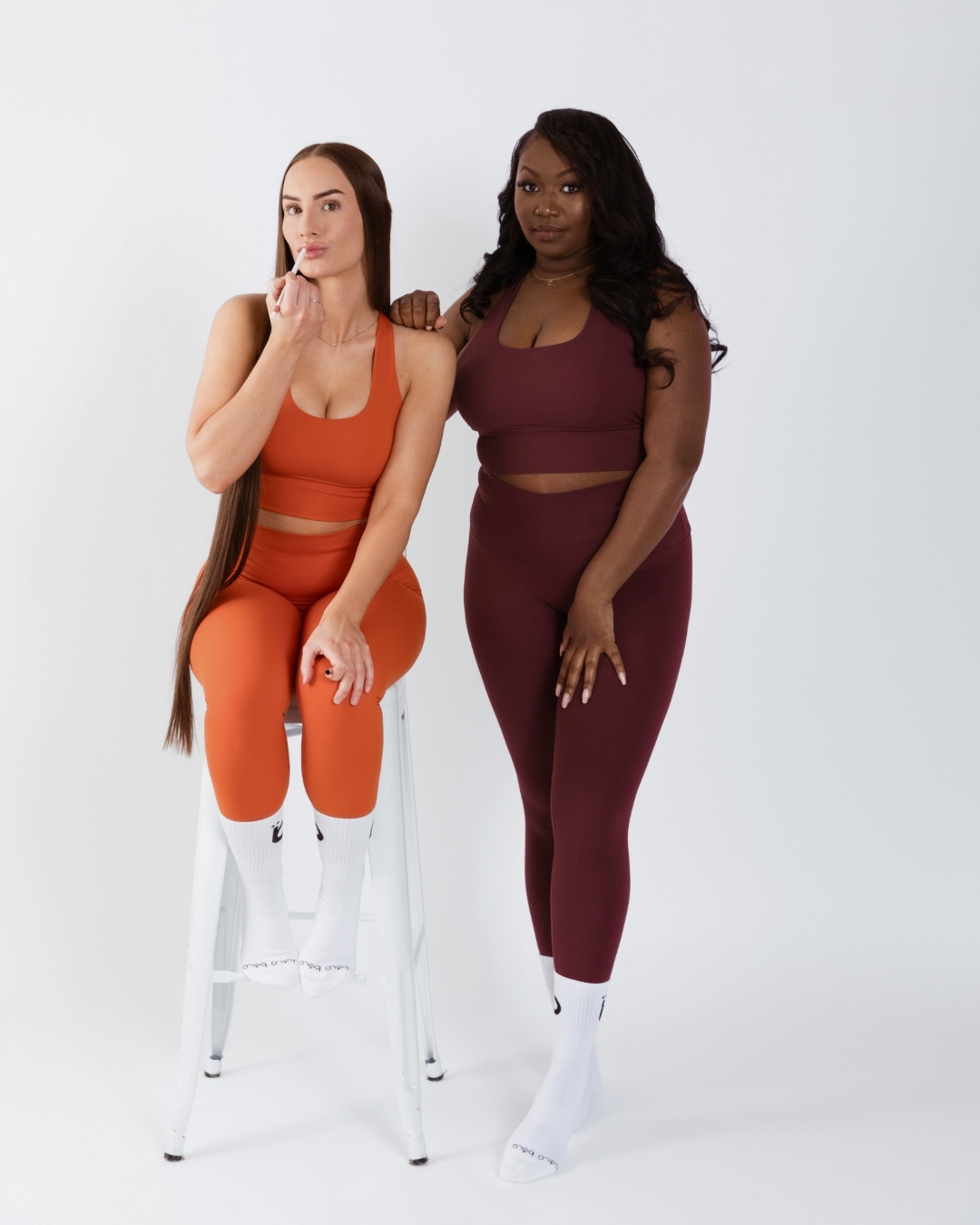 Orange High-Rise Yoga Set