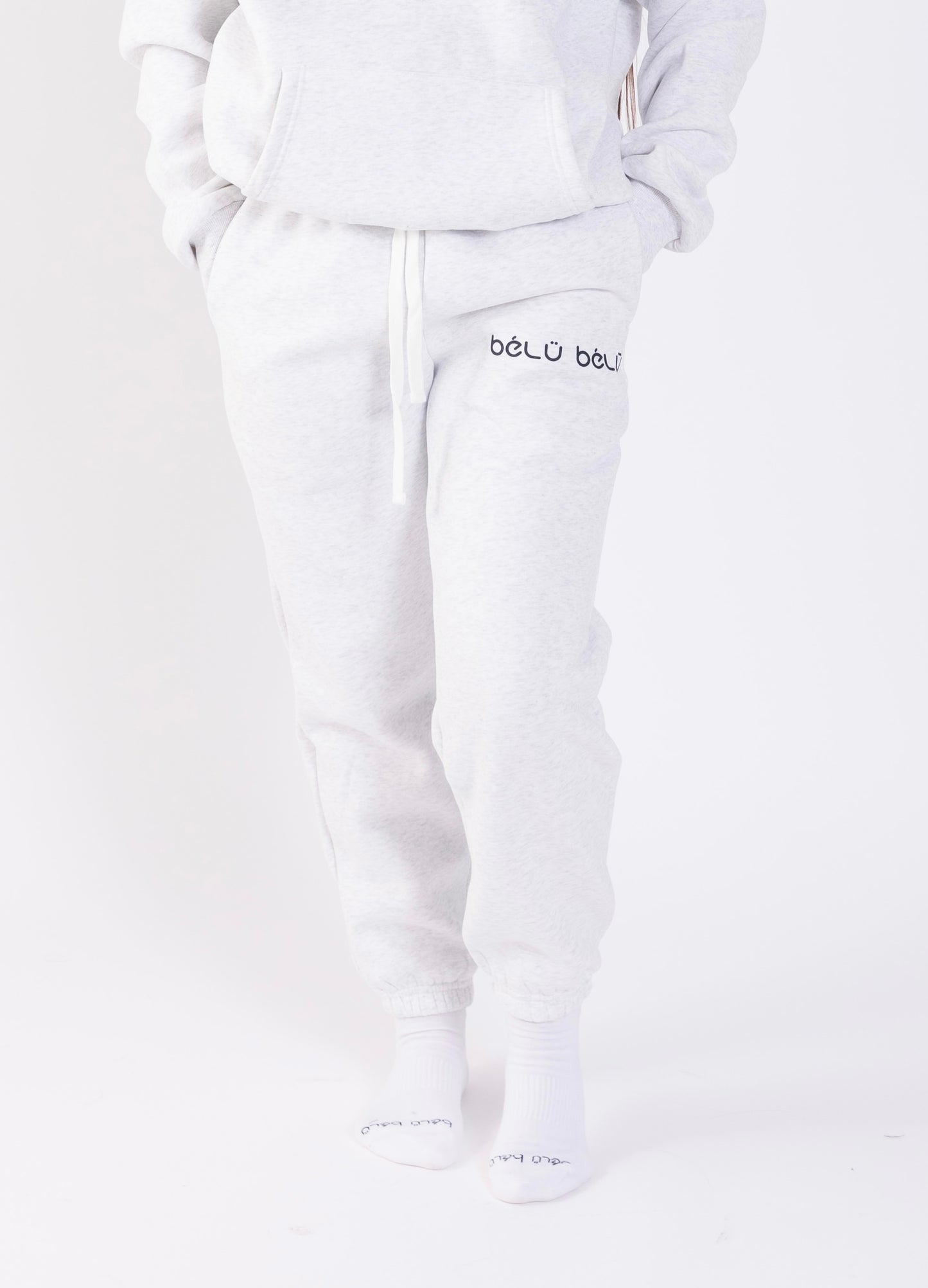 Boxy Fit Light Gray Full Set (Hoodie + Sweatpants)