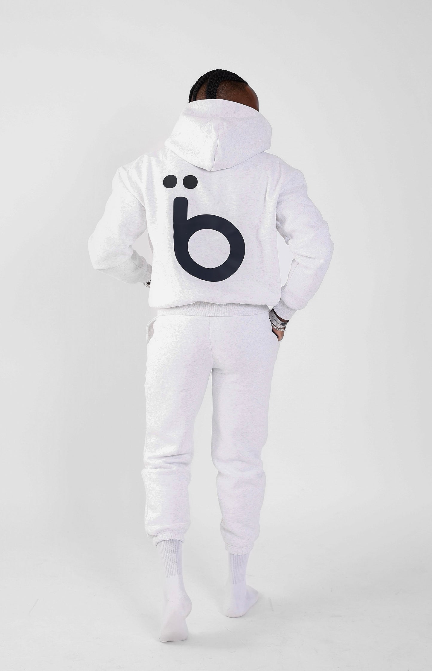 Boxy Fit Light Grey Full Set ( Hoodie + Sweatpants)