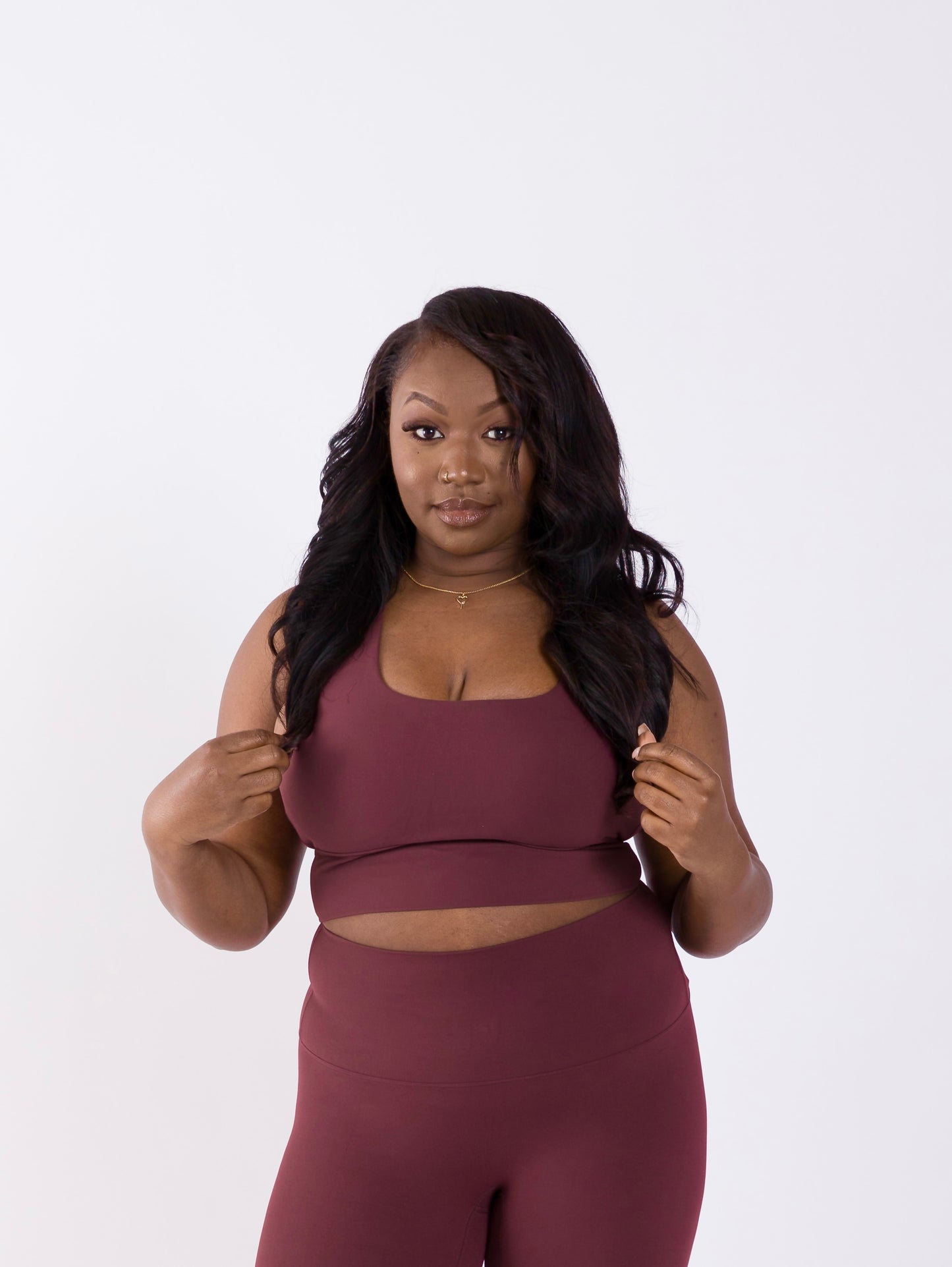Red Brown High-Rise Yoga Set (Bra+ Yoga Pant)