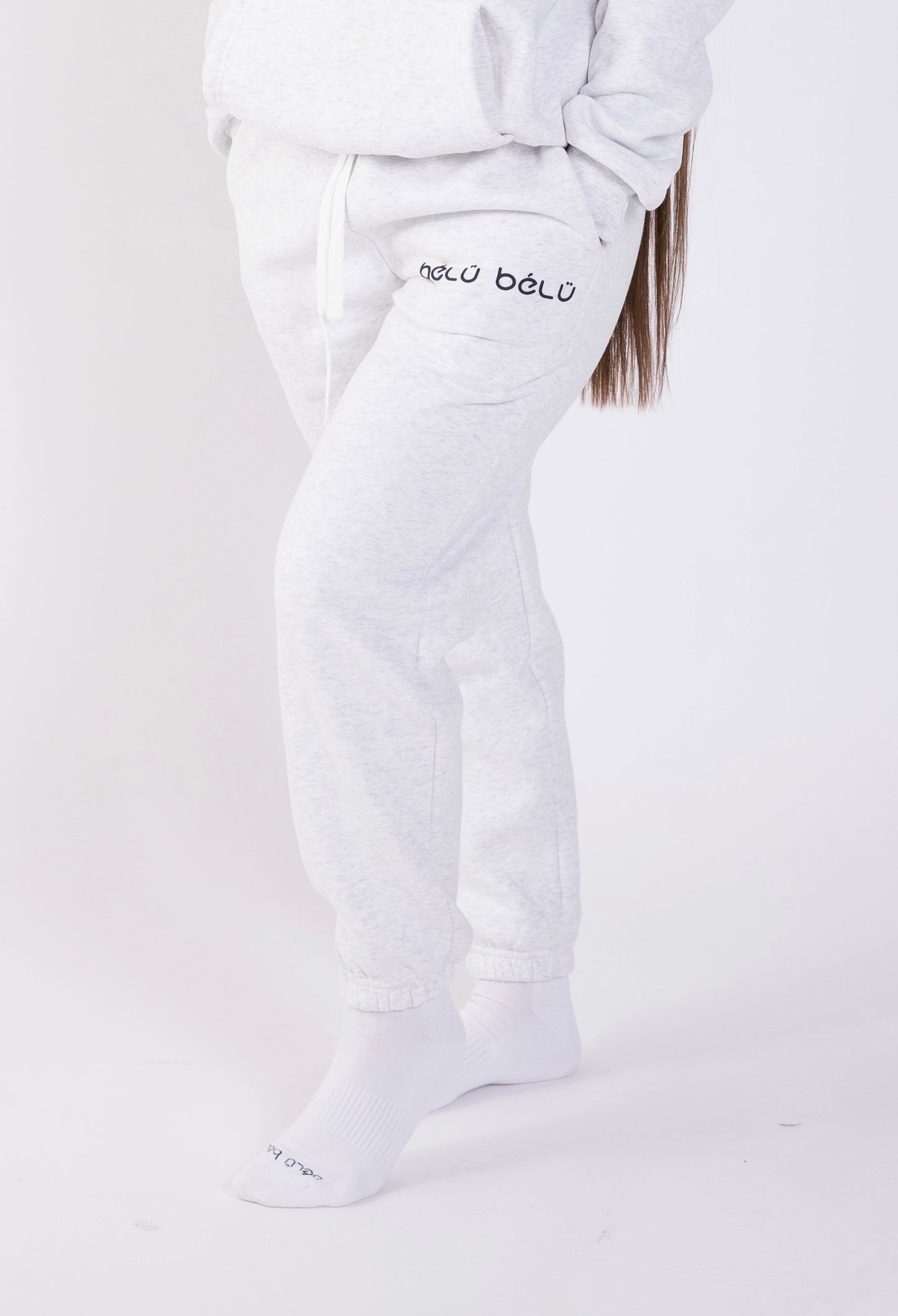 Boxy Fit Light Gray Full Set (Hoodie + Sweatpants)