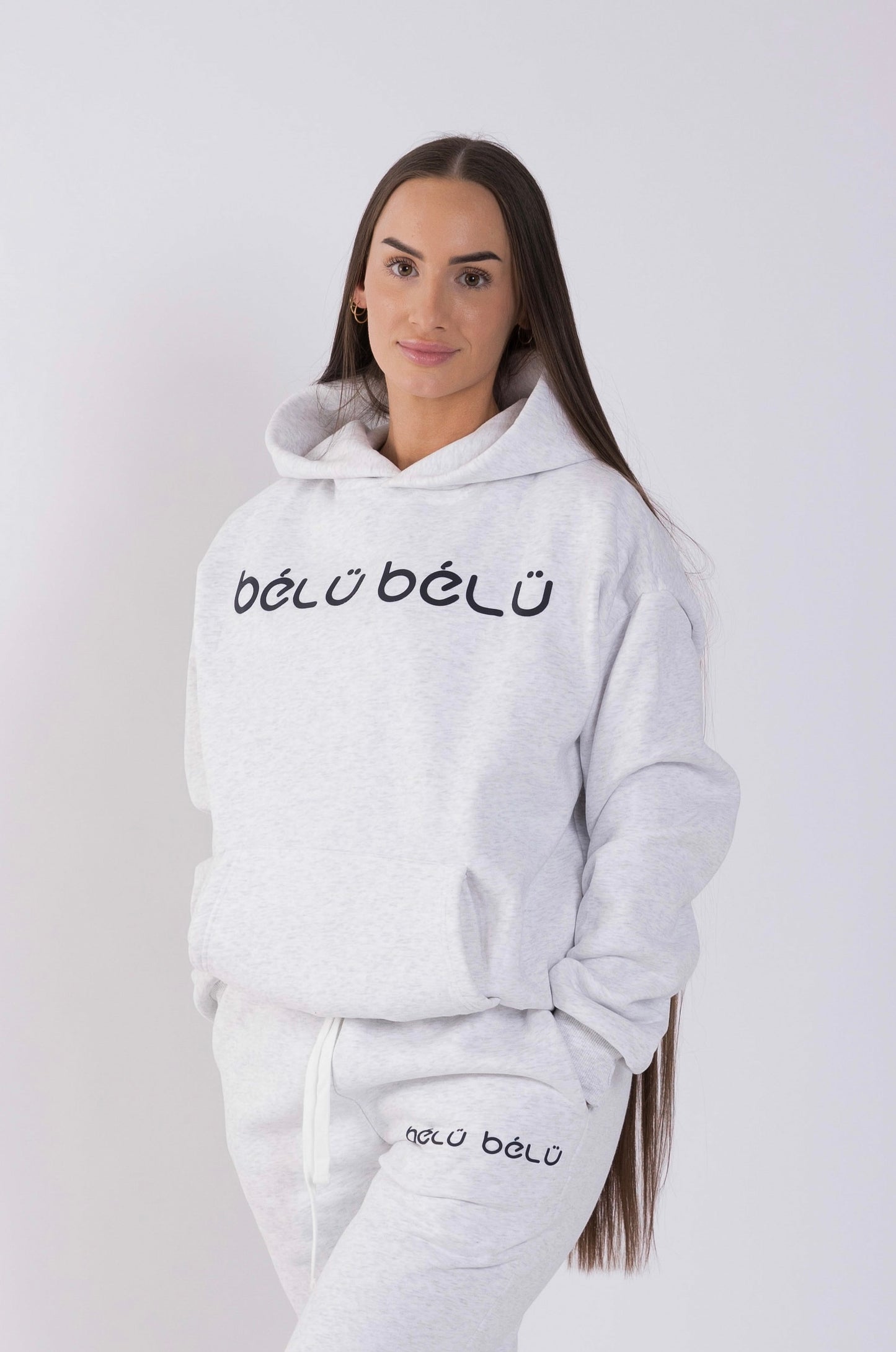Boxy Fit Light Gray Full Set (Hoodie + Sweatpants)