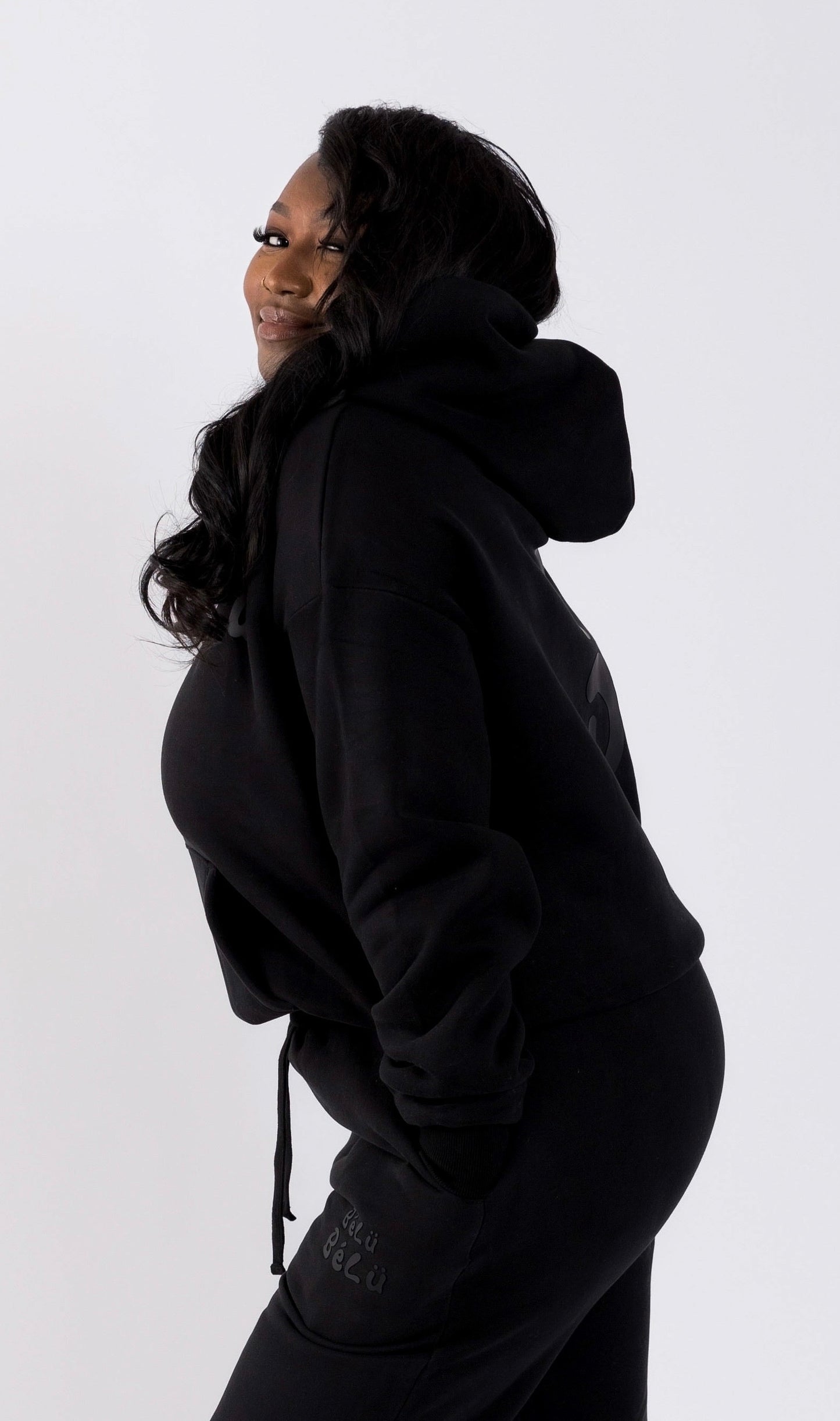 Boxy Fit Black Full Set (Hoodie + Sweatpants)