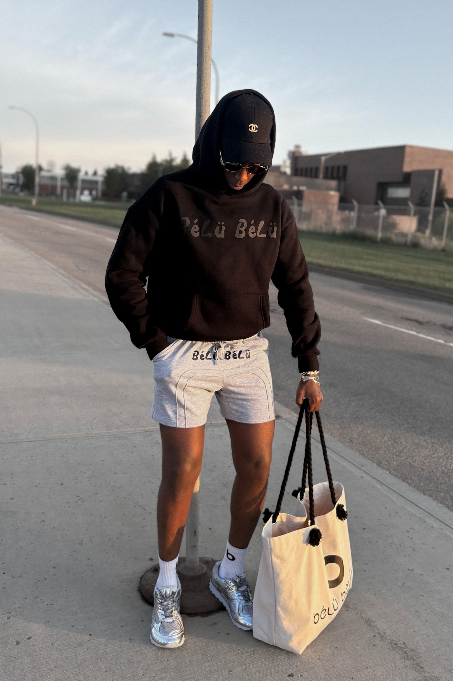 Gray Drawstring Shorts