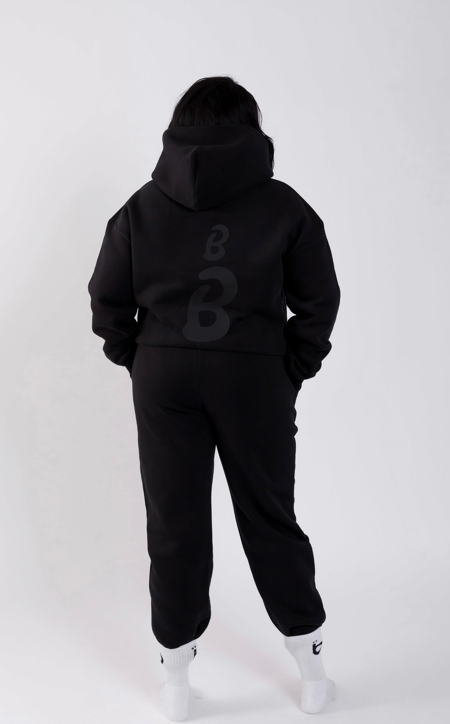 Boxy Fit Black Full Set (Hoodie + Sweatpants)
