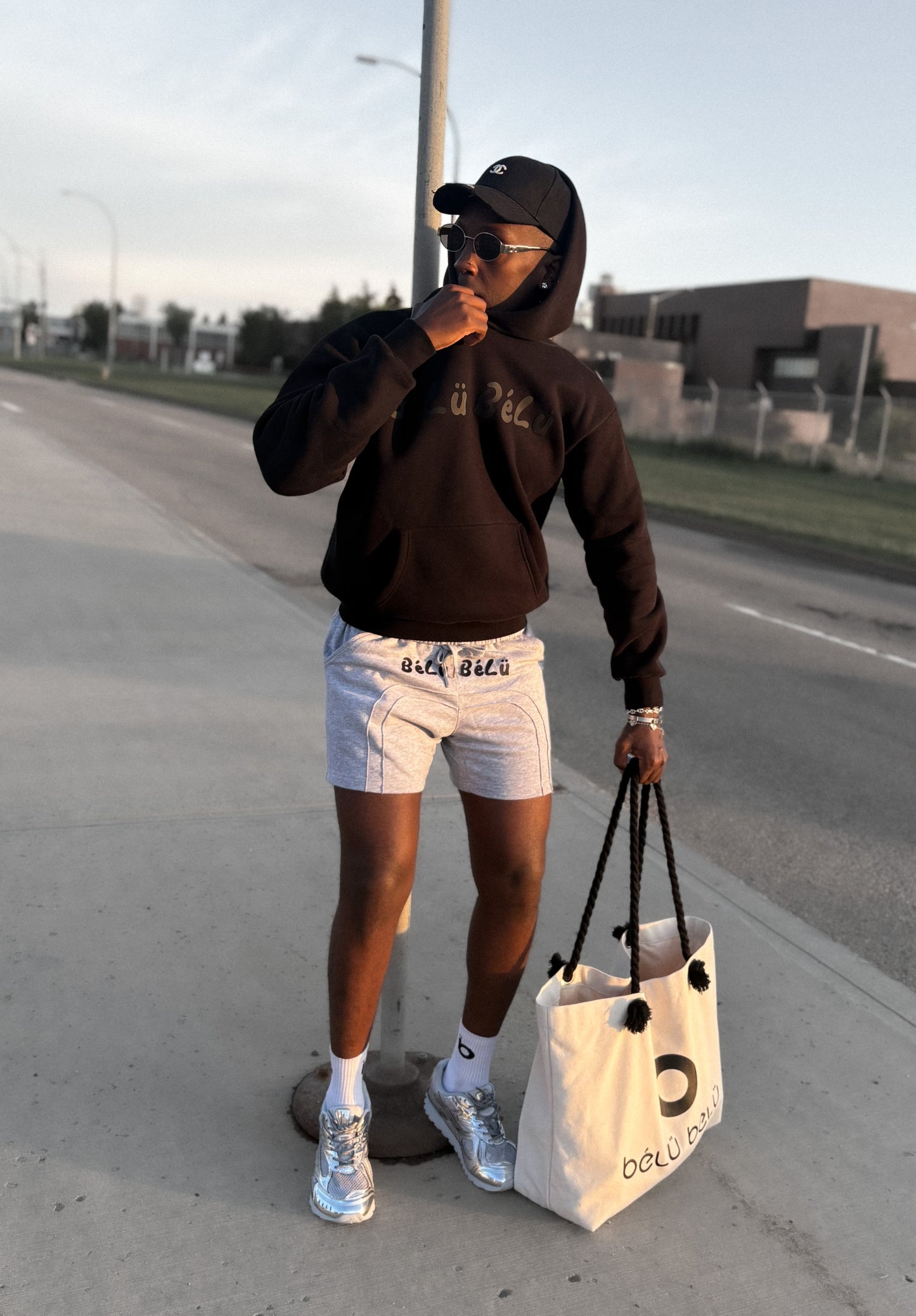 Gray Drawstring Shorts