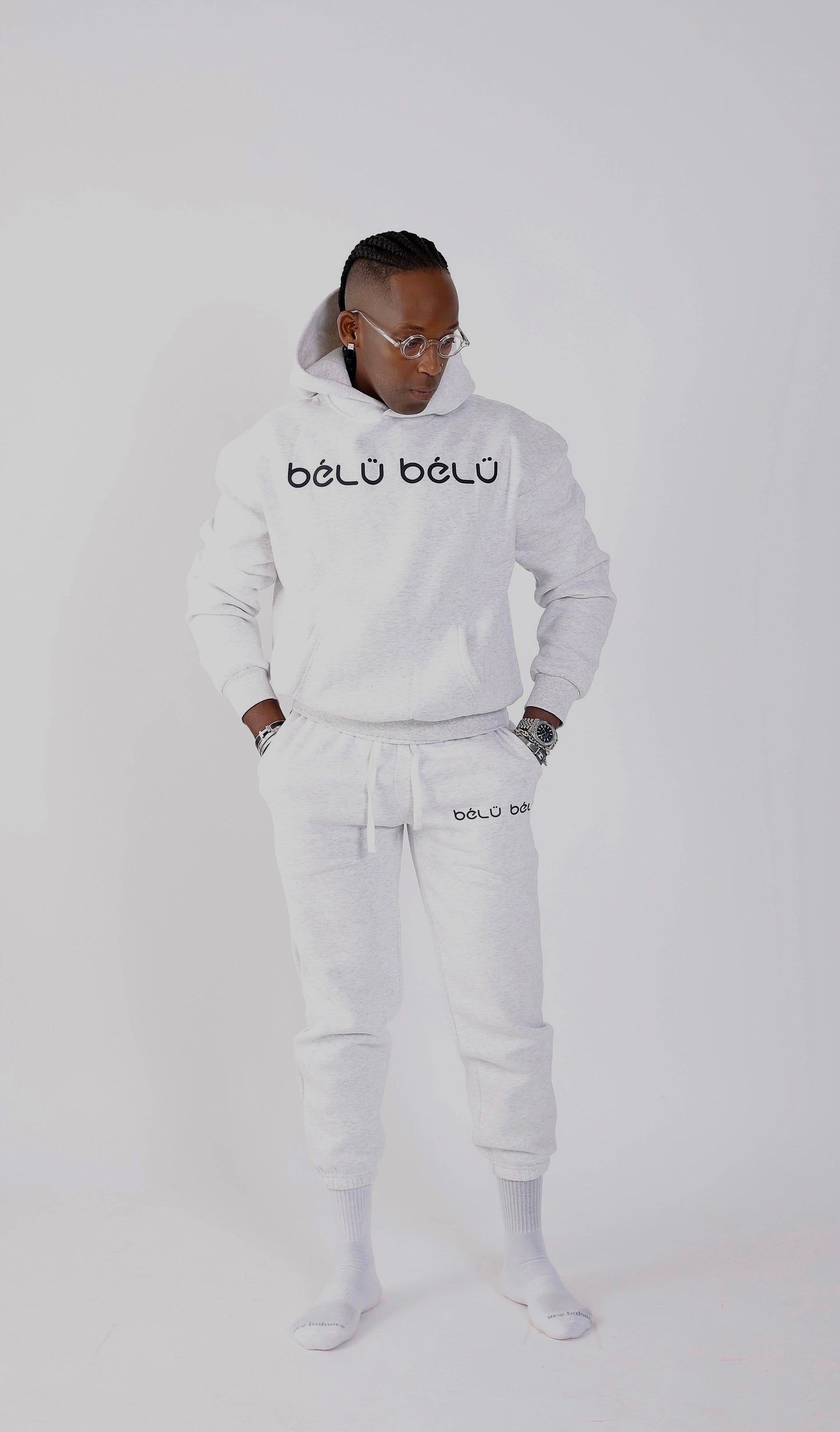 Boxy Fit Light Grey Set ( Hoodie & Sweatpants)
