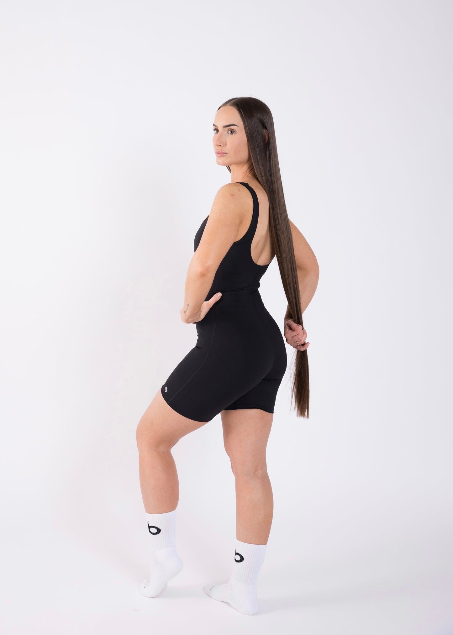 U-Shaped Back Bodysuit/Black