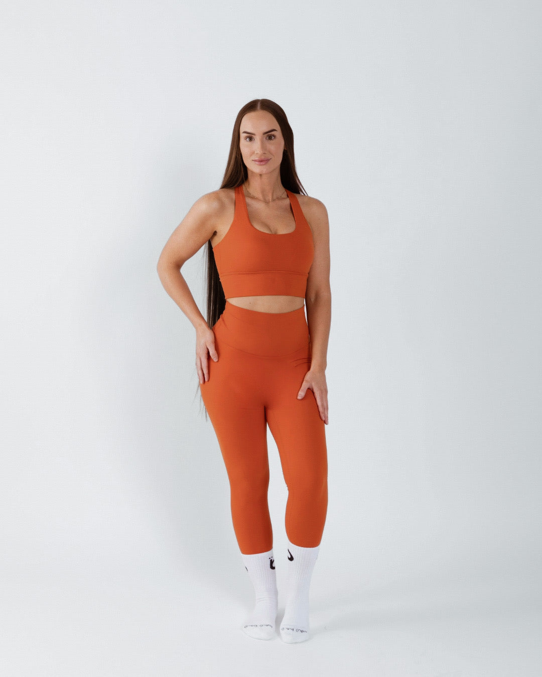 Orange High-Rise Yoga Set