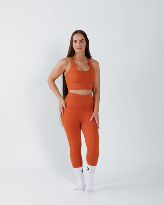 Orange High-Rise Yoga Set