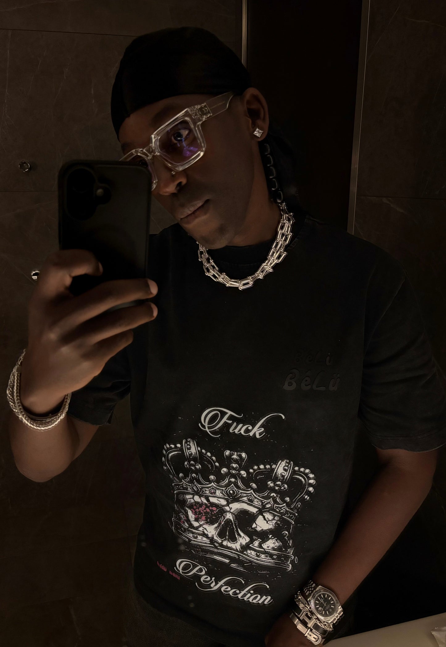 Thick Black Washed Tee