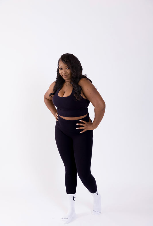 Black High-Rise Yoga Set (Bra+Yoga Pant)
