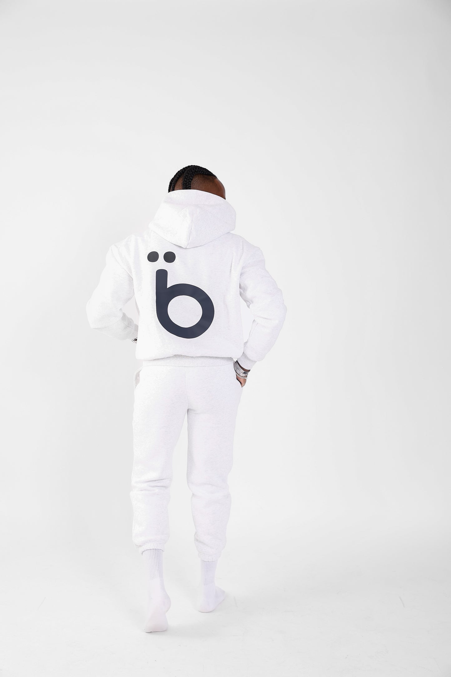 Boxy Fit Light Grey Set       ( Hoodie & Sweatpants)