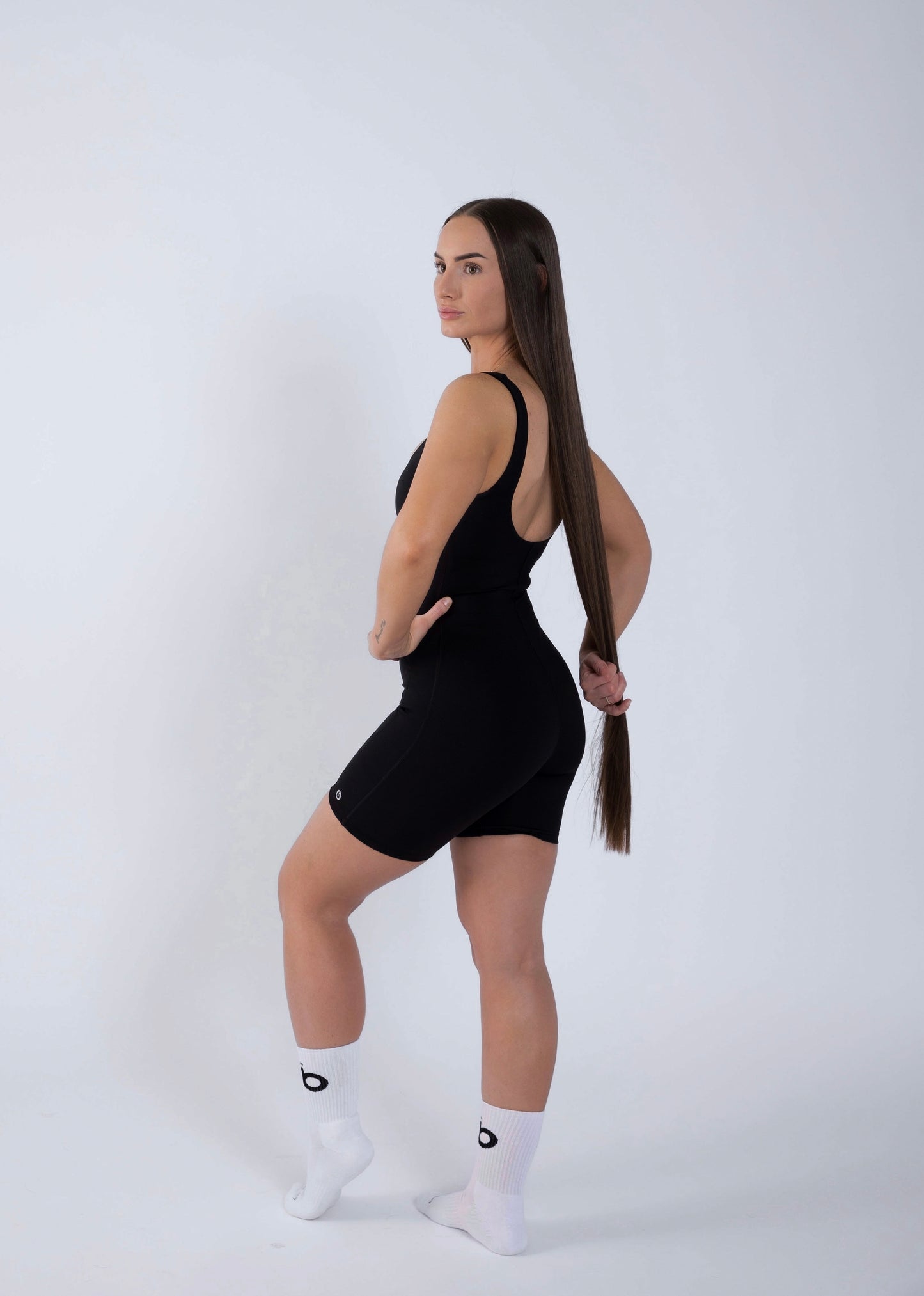 U-Shaped Back Bodysuit/Black