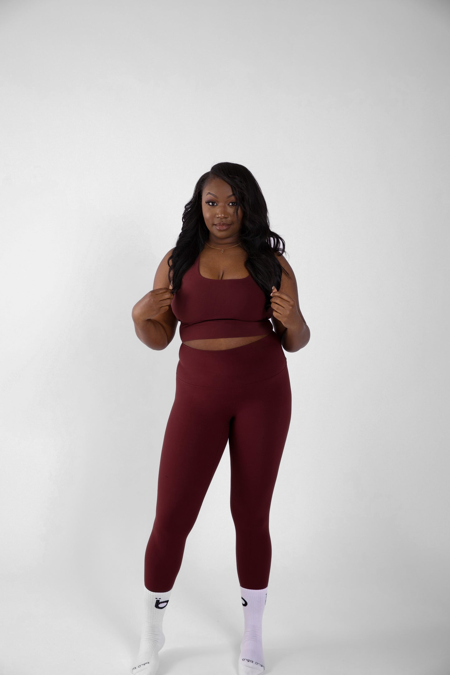 Red Brown High-Rise Yoga Set