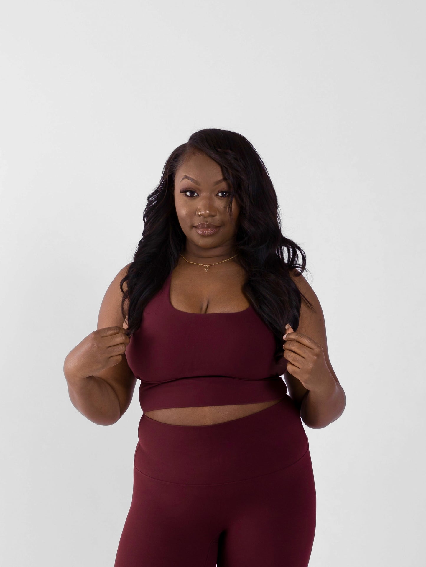 Red Brown High-Rise Yoga Set